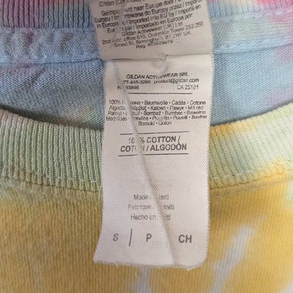 The Maine Pastel Rainbow Tie Dye Short Sleeve T-Shirt Band Tee Size Small - Picture 5 of 8